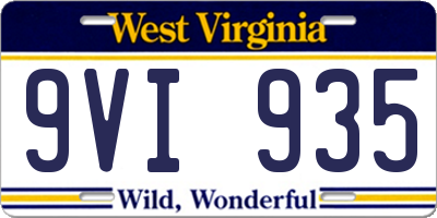 WV license plate 9VI935
