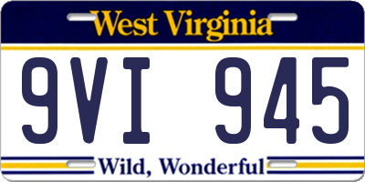 WV license plate 9VI945