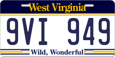 WV license plate 9VI949