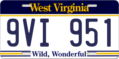 WV license plate 9VI951