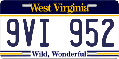 WV license plate 9VI952