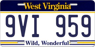 WV license plate 9VI959