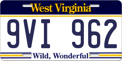 WV license plate 9VI962