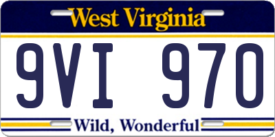 WV license plate 9VI970