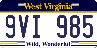 WV license plate 9VI985