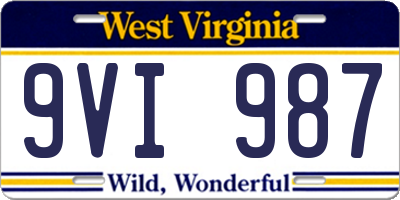 WV license plate 9VI987