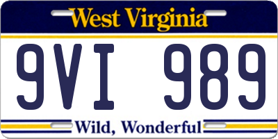 WV license plate 9VI989