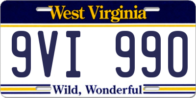 WV license plate 9VI990