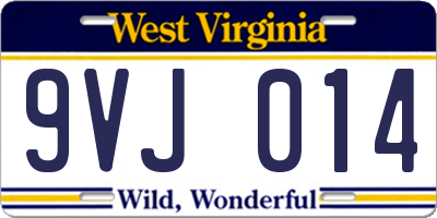 WV license plate 9VJ014