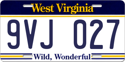 WV license plate 9VJ027