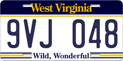 WV license plate 9VJ048