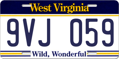 WV license plate 9VJ059