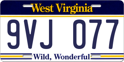 WV license plate 9VJ077