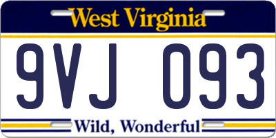 WV license plate 9VJ093