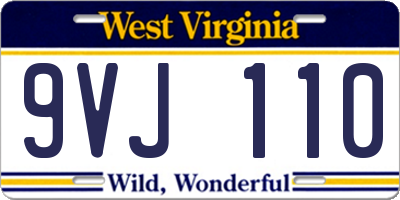WV license plate 9VJ110