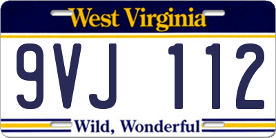 WV license plate 9VJ112