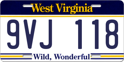 WV license plate 9VJ118