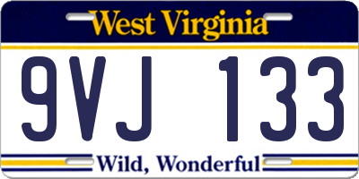 WV license plate 9VJ133