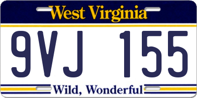 WV license plate 9VJ155