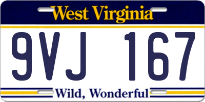 WV license plate 9VJ167