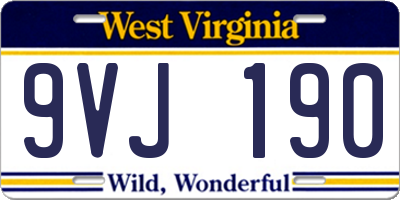 WV license plate 9VJ190