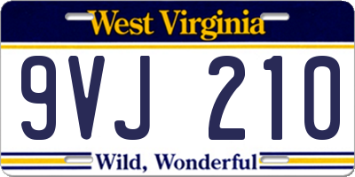 WV license plate 9VJ210