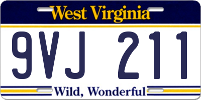 WV license plate 9VJ211