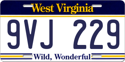 WV license plate 9VJ229