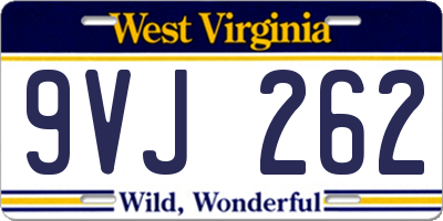WV license plate 9VJ262