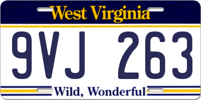 WV license plate 9VJ263