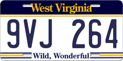 WV license plate 9VJ264