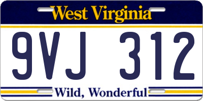 WV license plate 9VJ312