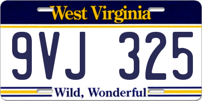 WV license plate 9VJ325