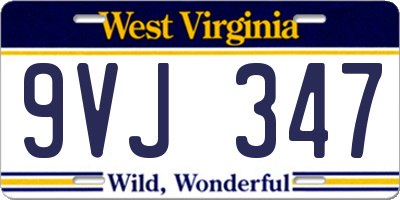 WV license plate 9VJ347