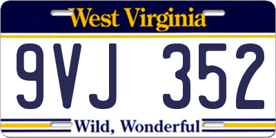 WV license plate 9VJ352