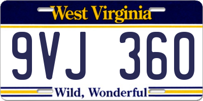 WV license plate 9VJ360