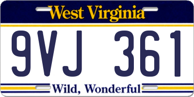 WV license plate 9VJ361