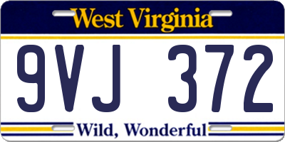 WV license plate 9VJ372