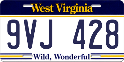 WV license plate 9VJ428