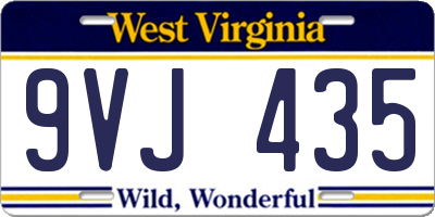WV license plate 9VJ435