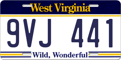 WV license plate 9VJ441