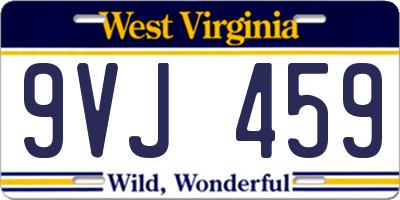 WV license plate 9VJ459