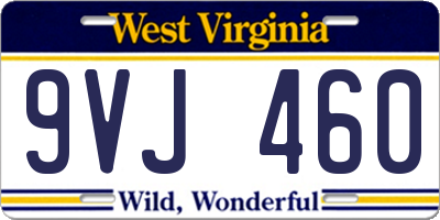 WV license plate 9VJ460