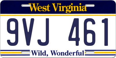 WV license plate 9VJ461