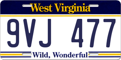 WV license plate 9VJ477