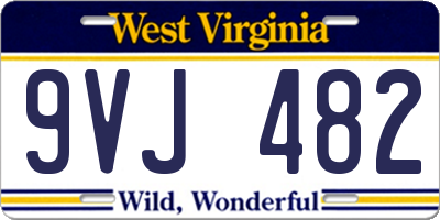 WV license plate 9VJ482