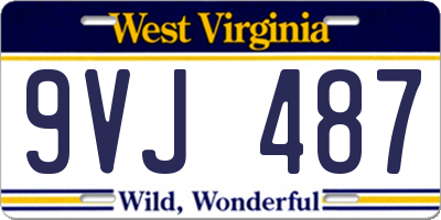 WV license plate 9VJ487