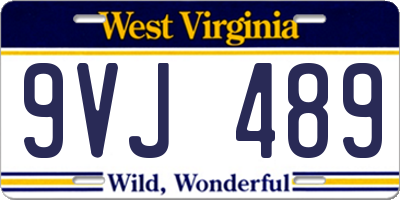 WV license plate 9VJ489