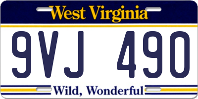 WV license plate 9VJ490