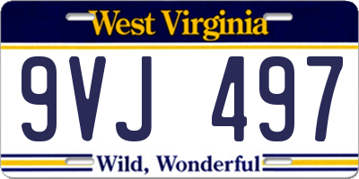 WV license plate 9VJ497